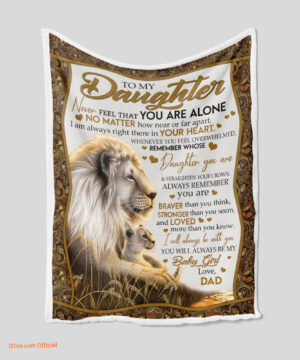 To My Daughter Quilt Blanket Lion. Light And Durable. Soft To Touch - Super King - Ettee