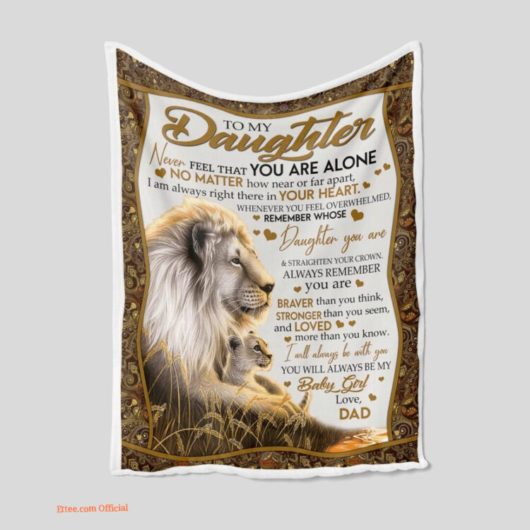 To My Daughter Quilt Blanket Lion. Light And Durable. Soft To Touch - Super King - Ettee