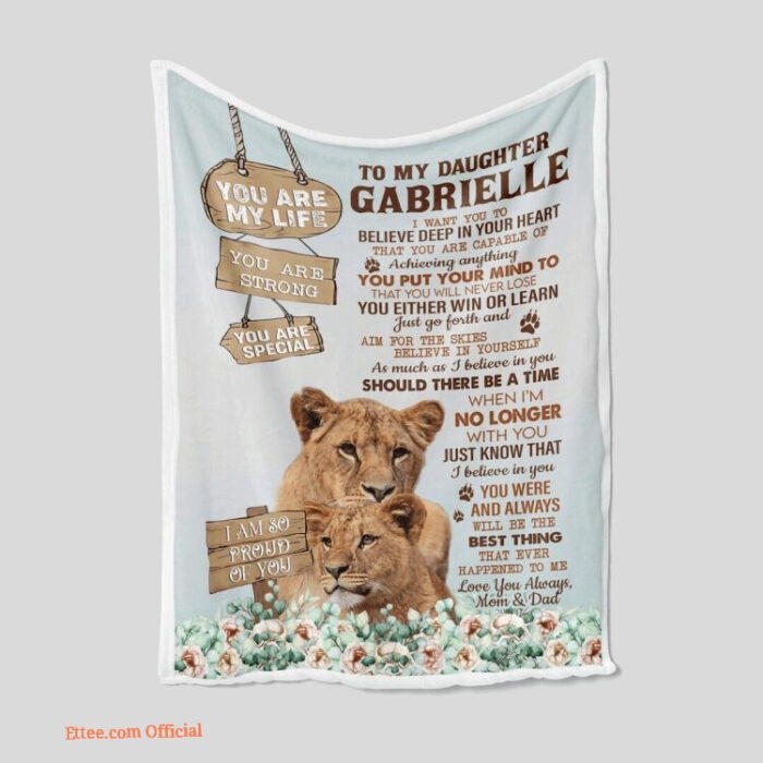 To My Daughter Quilt Blanket Lion Mom. Light And Durable. Soft To Touch - Super King - Ettee