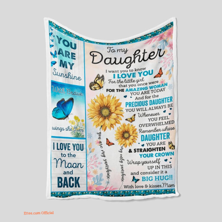 To My Daughter Quilt Blanket - Lightweight & Soft Gift for Her - Super King - Ettee