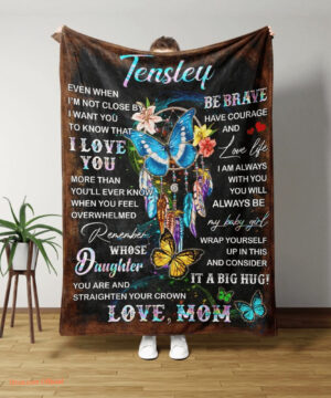 To My Daughter Quilt Blanket Personalized Name Dream Catcher Butterfly - Super King - Ettee