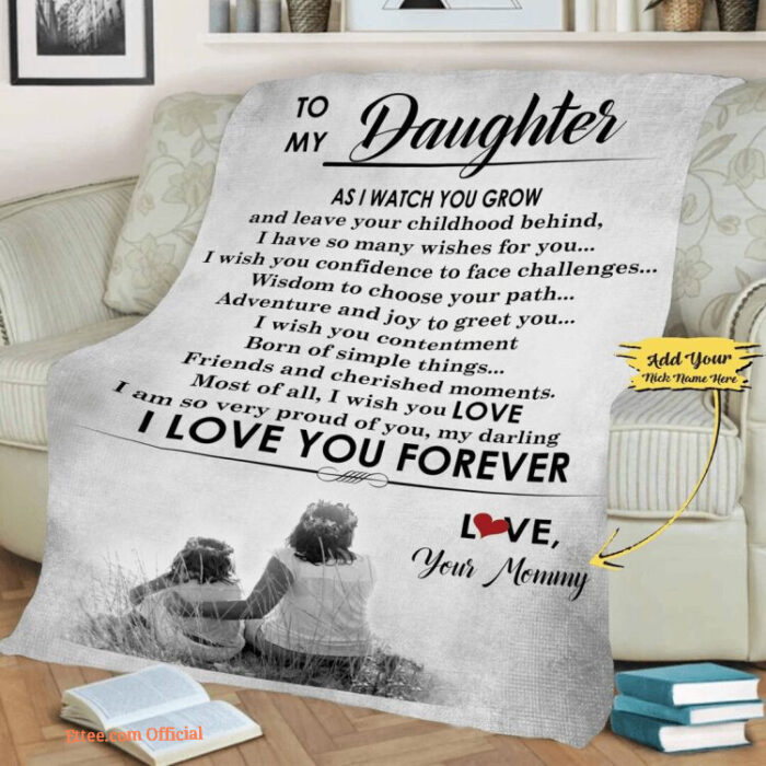To My Daughter Customized Name Quilt Blanket. Lightweight And Smooth Comfort - Super King - Ettee