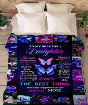 To My Daughter Gift For Christmas Butterfly Print Blanket For Girls Butterfly Gift For Girls - Super King - Ettee