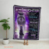 To My Daughter From Dad Never Forget That I Love You Purple Wolf Blanket - Super King - Ettee