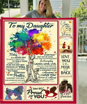 To My Daughter From Mom 3D Quilt Fleece Blanket – Gift For Daughter - Super King - Ettee