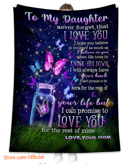 To My Mom Rose Throw Fleece Blanket Gift From Daughter Christmas Birthday Blanket - Ettee - Birthday