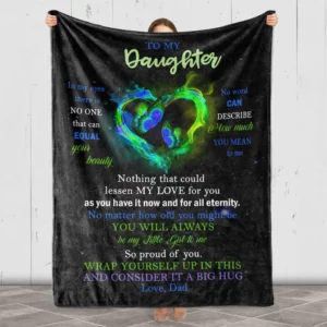 Quilt Blanket For Daughter From Dad.Gift For Daughter's Birthday - Super King - Ettee