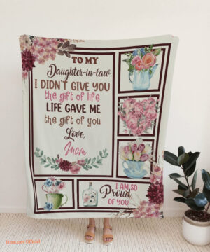 To My Daughter In Law Quilt Blanket Flower. Foldable And Compact - Super King - Ettee