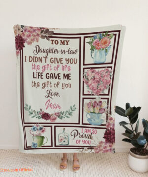 To My Daughter In Law Quilt Blanket Beautiful Flower. Foldable And Compact - Super King - Ettee