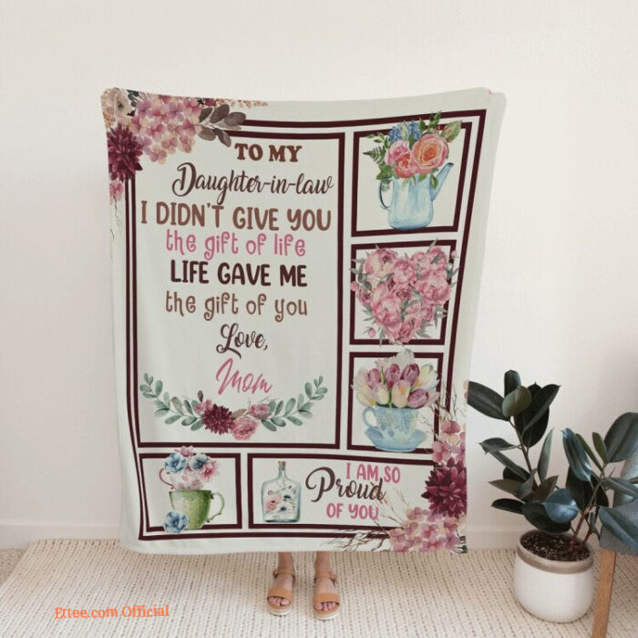 To My Daughter In Law Quilt Blanket Beautiful Flower. Foldable And Compact - Super King - Ettee