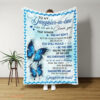 To My Daughter In Law Quilt Blanket Blue Butterfly. Foldable And Compact - Super King - Ettee