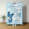 To My Daughter In Law Blue Butterfly Quilt Blanket. Foldable And Compact - Super King - Ettee
