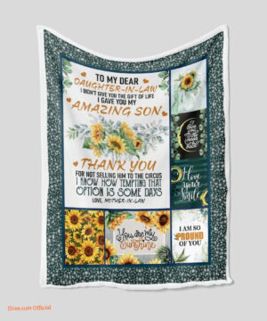 To My Daughter In Law Quilt Blanket Sunflower. Light And Durable - Super King - Ettee