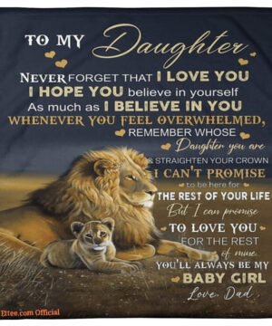 To My Daughter Lion Blanket Gift From Daddy Blanket For Girl Gifts - Super King - Ettee