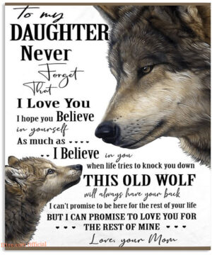 To My Daughter Never Forget Your Mom Love Wolf Quilt Blanket - Ettee - Daughter