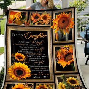 To My Daughter Sunflower Quit Blanket - Ettee