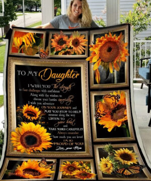 To My Daughter Sunflower Quit Blanket - Ettee