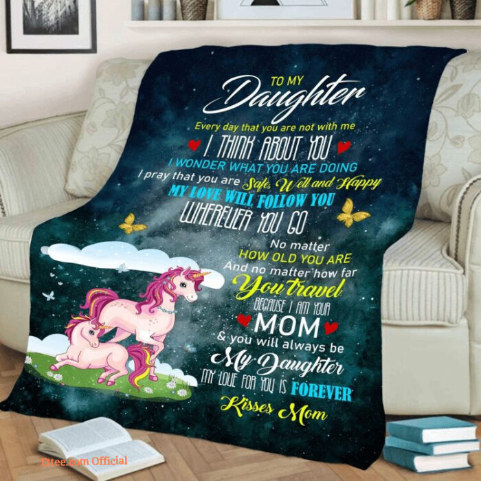 To My Daughter Unicorn Quilt Blanket. Lightweight And Smooth Comfort - Super King - Ettee