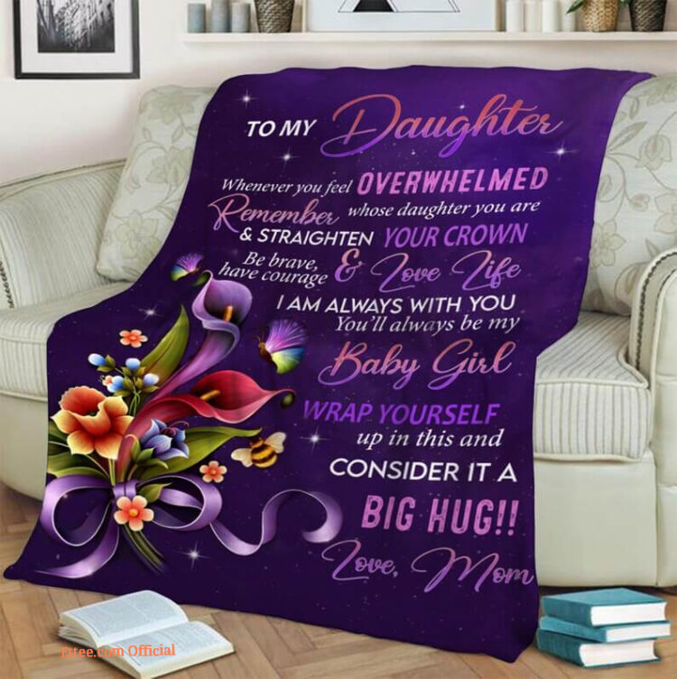 To My Daughter Whenever You  Fleece Blanket.Bunny Blanket Gift For Daughter.Birthday Gift.Special Gift.Anniversary Gift - Super King - Ettee