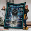 To My Daughter Wolf Blanket, To My Daughter Love From Dad Blanket - Super King - Ettee