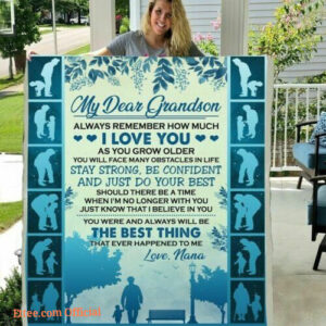 To My Dear Grandson Love Nana 3d Quilt, Fleece Blanket Fan Gift - Super King - Ettee