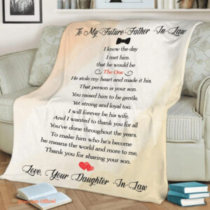 To My Future Father In Law Quilt Blanket From Daughter. Foldable And Compact - Super King - Ettee