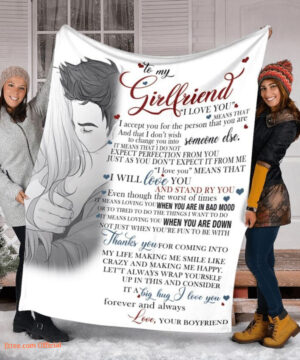 To My Girlfriend I Love You Fleece Quilt Blanket. Lightweight And Smooth Comfort - Super King - Ettee