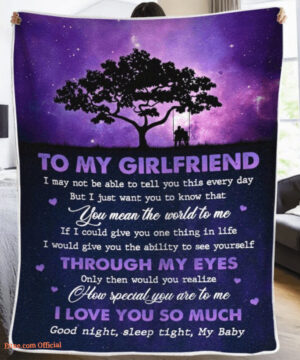 To My Girlfriend I Love You So Much Fleece Quilt Blanket Gift For Wife - Super King - Ettee