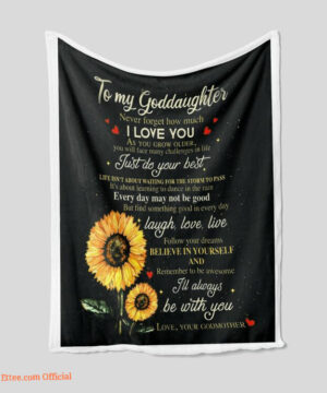 To My Goddaughter Quilt Blanket Sunflower. Light And Durable. Soft To Touch - Super King - Ettee