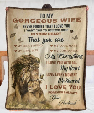 To My Gorgeous Wife I Love You With All My Heart Lion Couple Valentine's Day - Super King - Ettee