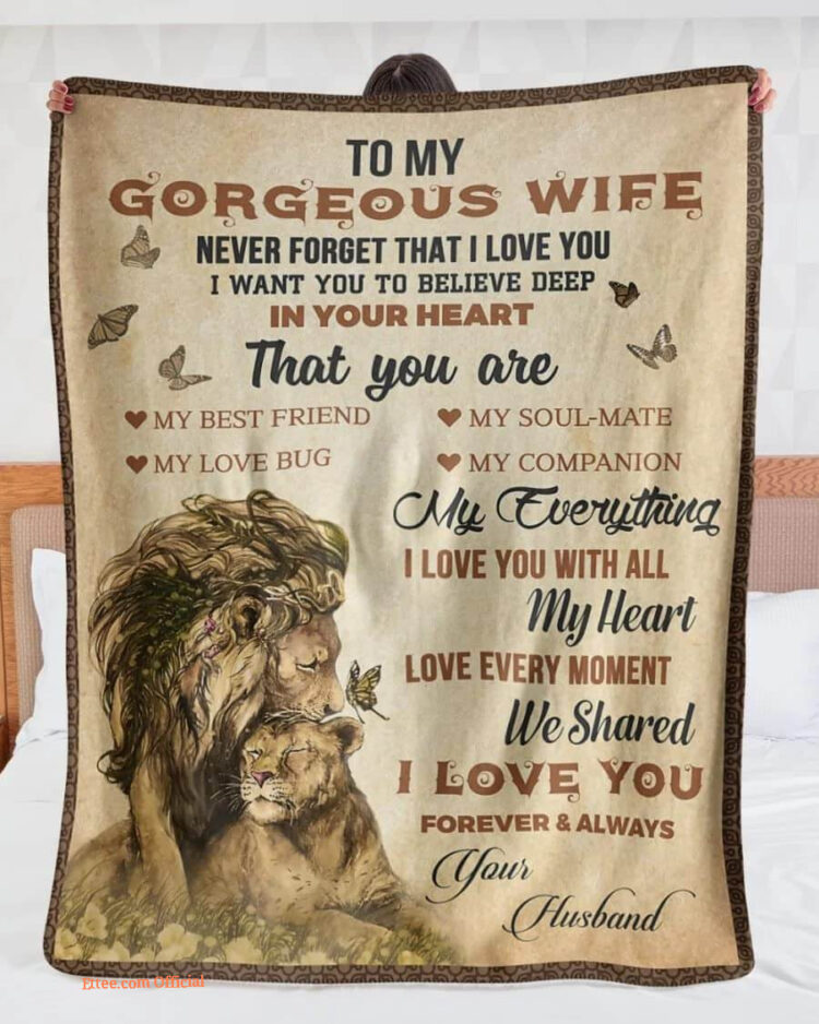 To My Gorgeous Wife I Love You With All My Heart Lion Couple Valentine's Day - Super King - Ettee