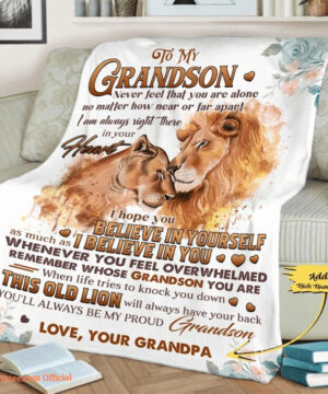 To My Grand Son Customized Quilt Blanket From Grandpa. Lightweight And Smooth Comfort - Super King - Ettee