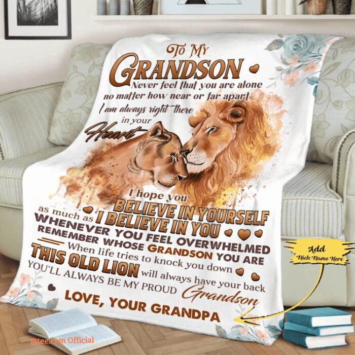 To My Grand Son Customized Quilt Blanket From Grandpa. Lightweight And Smooth Comfort - Super King - Ettee