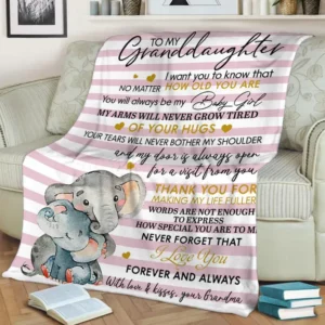 To My Granddaughter.Baby Girl  Fleece Blanket.Mink Blanket.Sherpa Blanket.Anniversary Gift.Family Blanket.Baby Blanket - Super King - Ettee