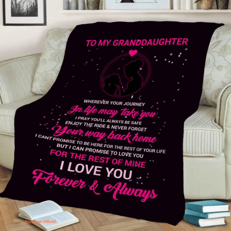To My Granddaughter I Love You Quilt Blanket From Grandparents - Super King - Ettee