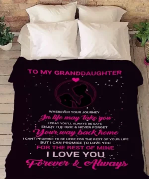 To My Granddaughter Forever And Always Blanket For Daughter Daughter's Day - Super King - Ettee