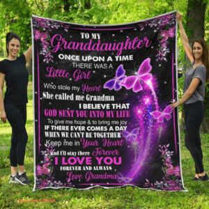 To My Granddaughter I Love You Forever Always Quilt Fleece Blanket Bedding - Super King - Ettee