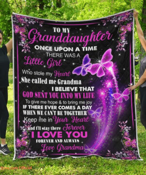 To My Granddaughter I Love You Forever Always Quilt Fleece Blanket Bedding - Super King - Ettee