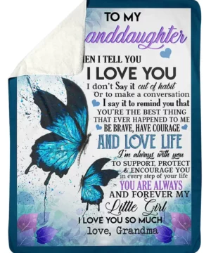 To My Granddaughter I Love You So Much From Grandma Fleece Sherpa Woven Blankets - Super King - Ettee