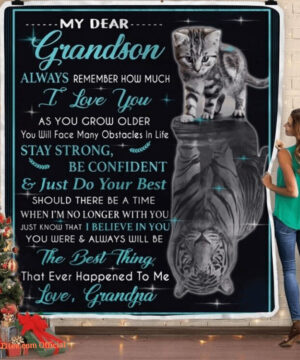 To My Grandson Remember How Much I Love You Tiger Quilt Fleece Blanket Gift - Super King - Ettee