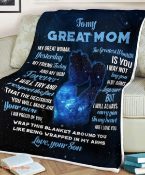 To My Great Mom My Great Woman Yesterday Quilt Blanket. Foldable And Compact - Super King - Ettee