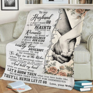 To My Husband Quilt Blanket. Light And Durable. Soft To Touch Foldable And Compact - Super King - Ettee