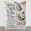 To My Husband Blanket.Gift For Birthday Anniversary Couples Fleece Blanket And Throws With Quote Gift For Hubby From Wife - Super King - Ettee