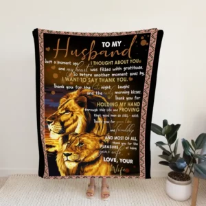 To My Husband Blanket.Lion Blanket.Gift Blanket.Blanket For Couple.Wedding Anniversary Blanket - Super King - Ettee