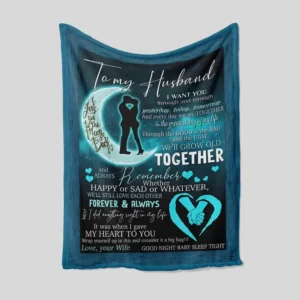 To My Husband Blanket.Moon Blanket.Couple Blanket.Family Blanket.Gift Blanket - Super King - Ettee