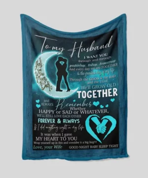 To My Husband Blanket.Moon Blanket.Couple Blanket.Family Blanket.Gift Blanket - Super King - Ettee