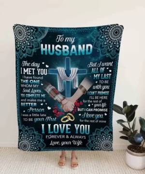 To My Husband Blanket.Name Blanket.Blanket For Couple.Blanket For Love.Wedding Anniversary Blanket.Christmas Blanket - Super King - Ettee