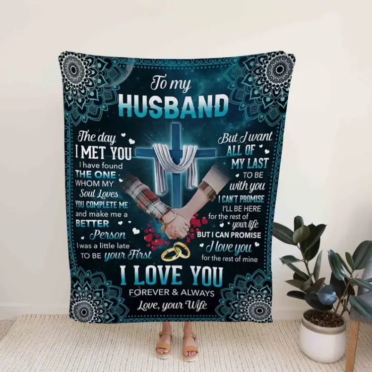 To My Husband Blanket.Name Blanket.Blanket For Couple.Blanket For Love.Wedding Anniversary Blanket.Christmas Blanket - Super King - Ettee