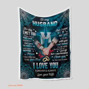 To My Husband Quilt Blanket Valentine. Light And Durable. Soft To Touch - Super King - Ettee