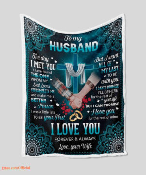 To My Husband Quilt Blanket Valentine. Light And Durable. Soft To Touch - Super King - Ettee